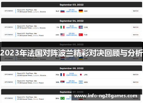 2023年法国对阵波兰精彩对决回顾与分析